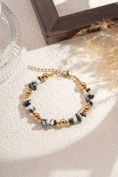 Lot 6 bracelets pierres naturelles éclats minéraux acier