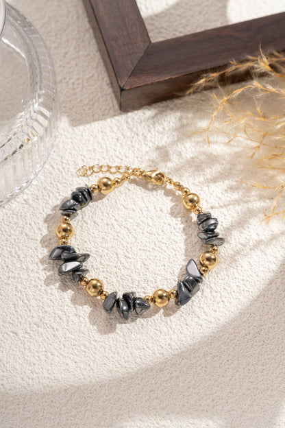 Lot 6 bracelets pierres naturelles éclats minéraux acier