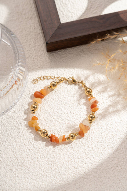 Lot 6 bracelets pierres naturelles éclats minéraux acier
