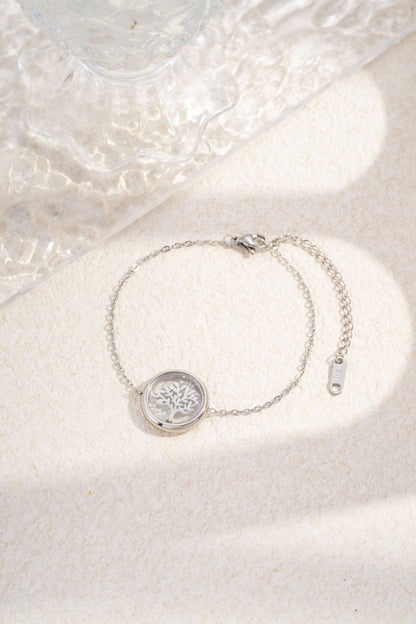 Parure Arbre de Vie Cristal Amovible Acier Inoxydable Argent