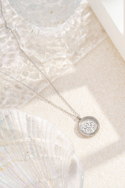 Parure Arbre de Vie Cristal Amovible Acier Inoxydable Argent