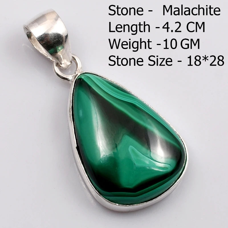 Pendentif en Malachite véritable, bijoux cadeau pour femmes