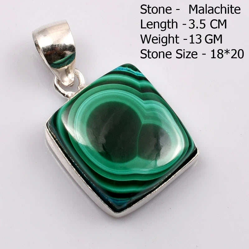 Pendentif en Malachite véritable, bijoux cadeau pour femmes