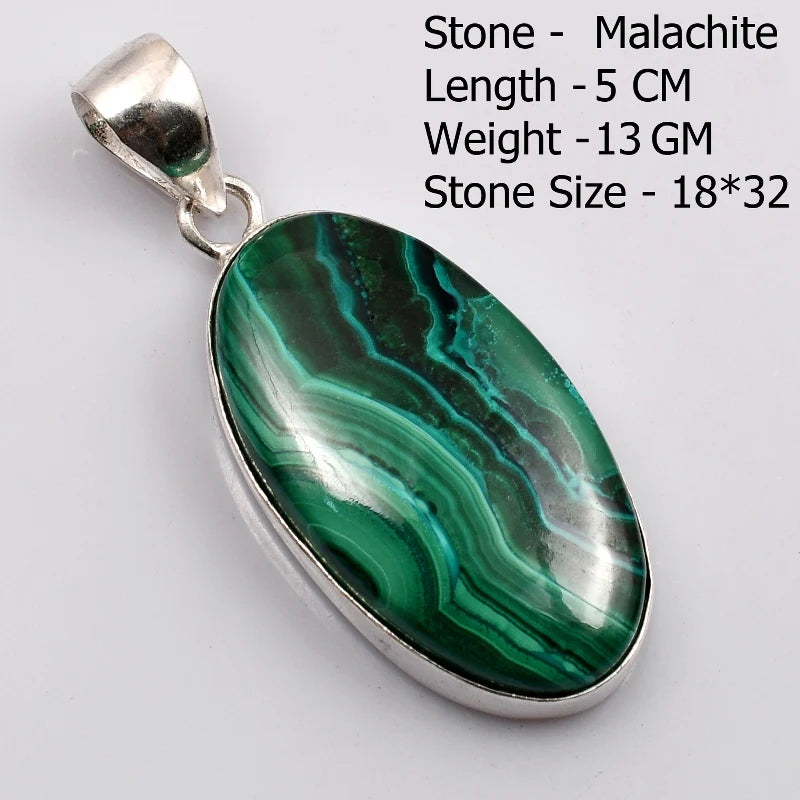 Pendentif en Malachite véritable, bijoux cadeau pour femmes