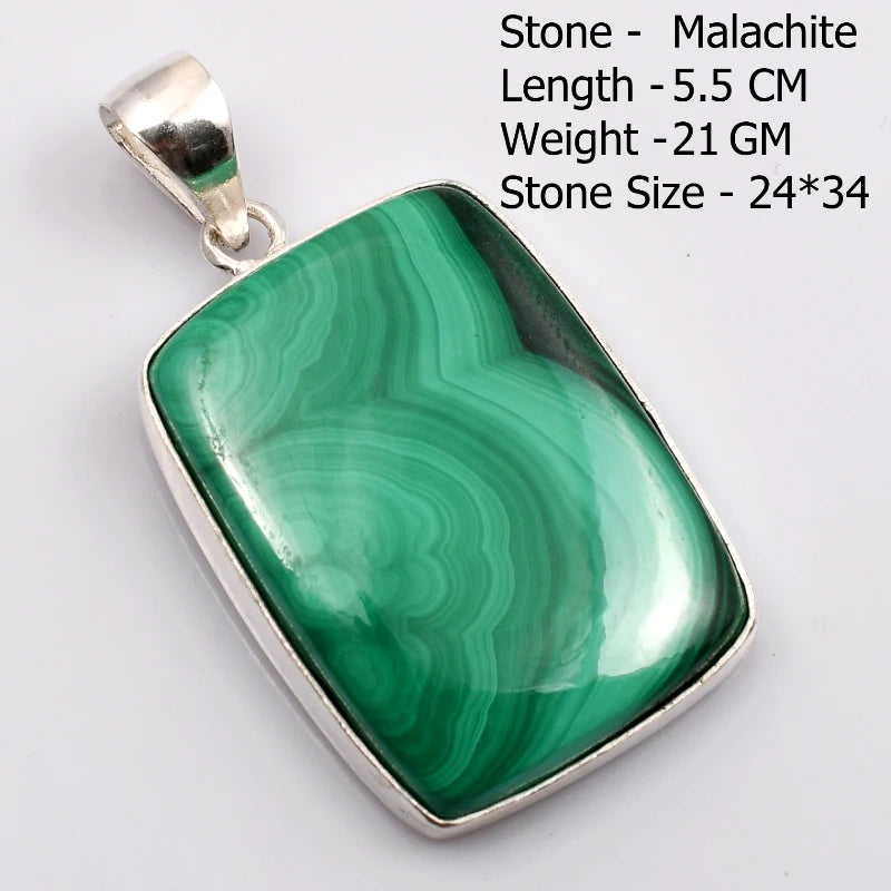 Pendentif en Malachite véritable, bijoux cadeau pour femmes