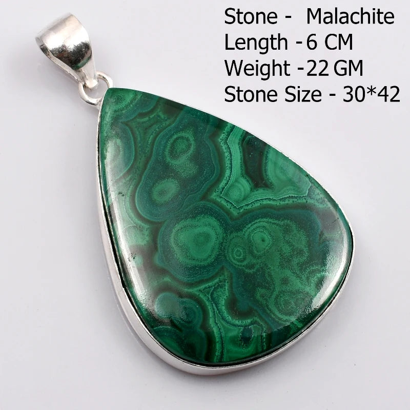 Pendentif en Malachite véritable, bijoux cadeau pour femmes