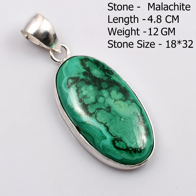 Pendentif en Malachite véritable, bijoux cadeau pour femmes