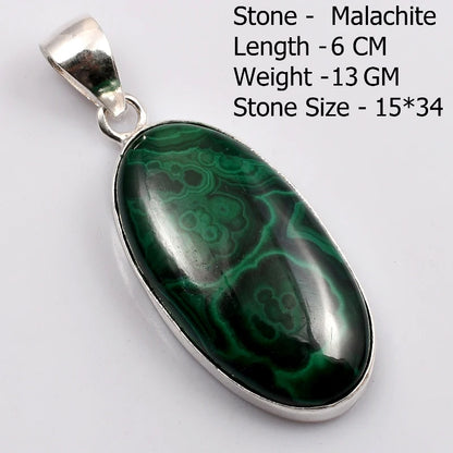 Pendentif en Malachite véritable, bijoux cadeau pour femmes