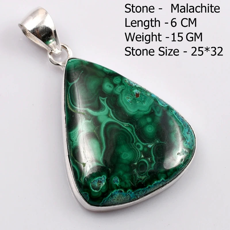 Pendentif en Malachite véritable, bijoux cadeau pour femmes