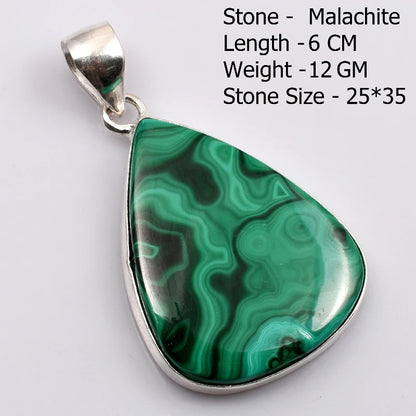Pendentif en Malachite véritable, bijoux cadeau pour femmes