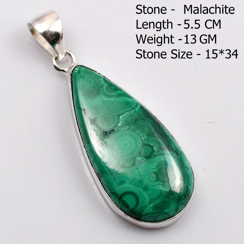 Pendentif en Malachite véritable, bijoux cadeau pour femmes
