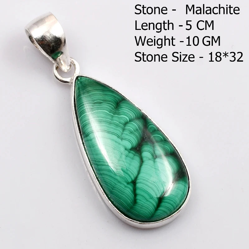 Pendentif en Malachite véritable, bijoux cadeau pour femmes