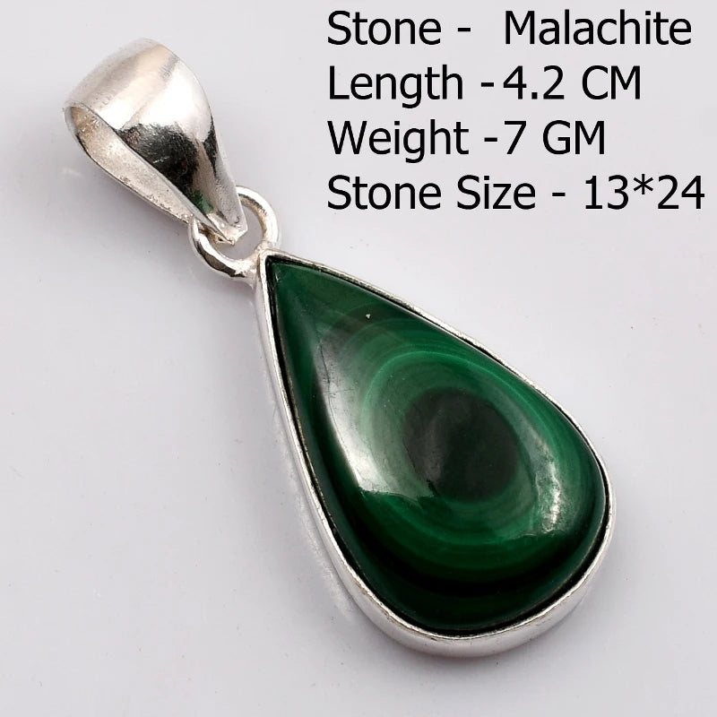 Pendentif en Malachite véritable, bijoux cadeau pour femmes