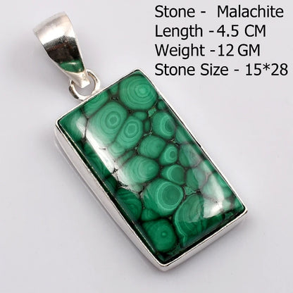 Pendentif en Malachite véritable, bijoux cadeau pour femmes