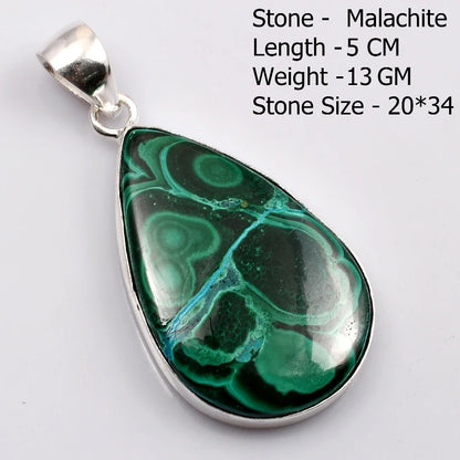 Pendentif en Malachite véritable, bijoux cadeau pour femmes