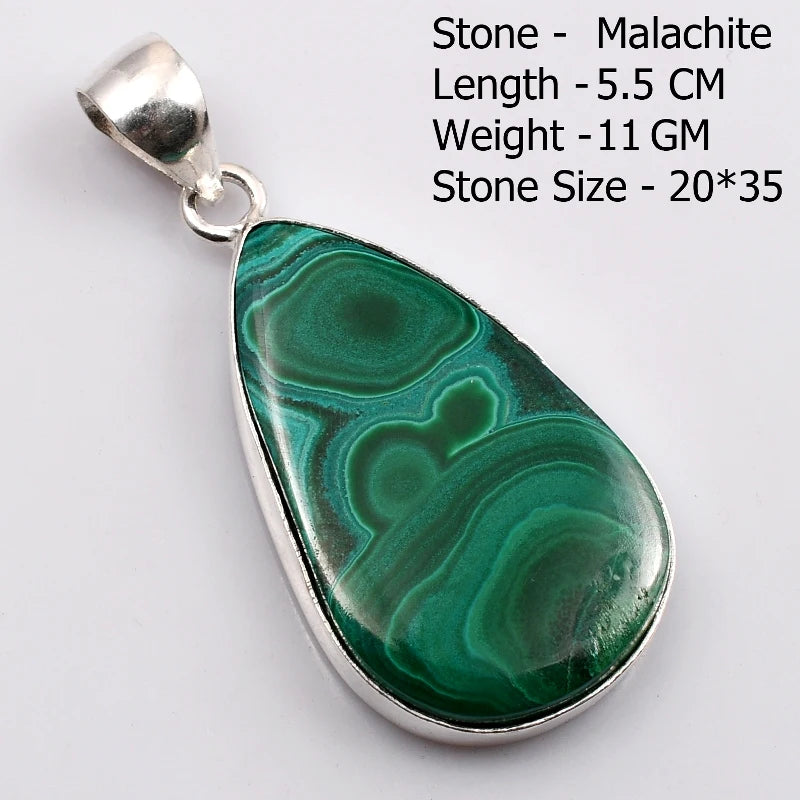 Pendentif en Malachite véritable, bijoux cadeau pour femmes