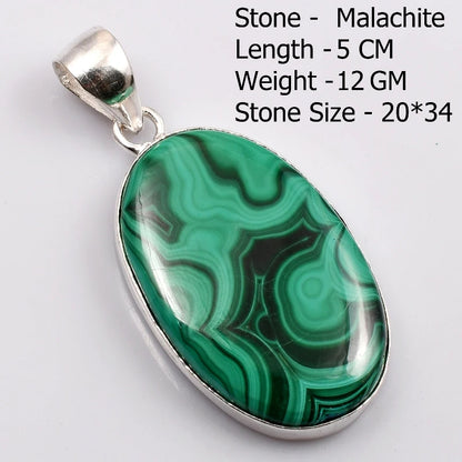 Pendentif en Malachite véritable, bijoux cadeau pour femmes