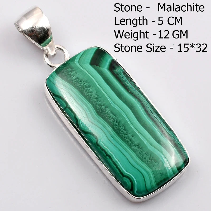 Pendentif en Malachite véritable, bijoux cadeau pour femmes
