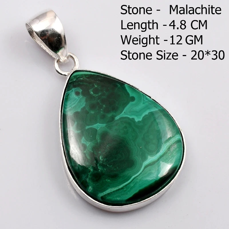 Pendentif en Malachite véritable, bijoux cadeau pour femmes