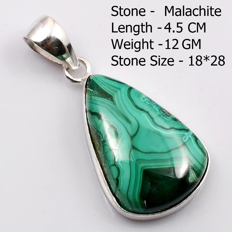 Pendentif en Malachite véritable, bijoux cadeau pour femmes