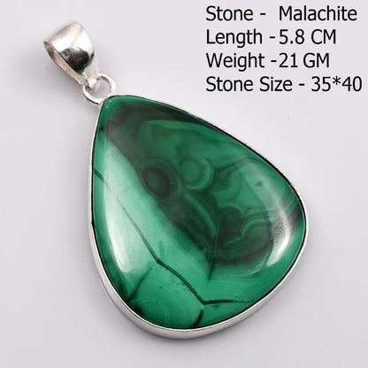 Pendentif en Malachite véritable, bijoux cadeau pour femmes