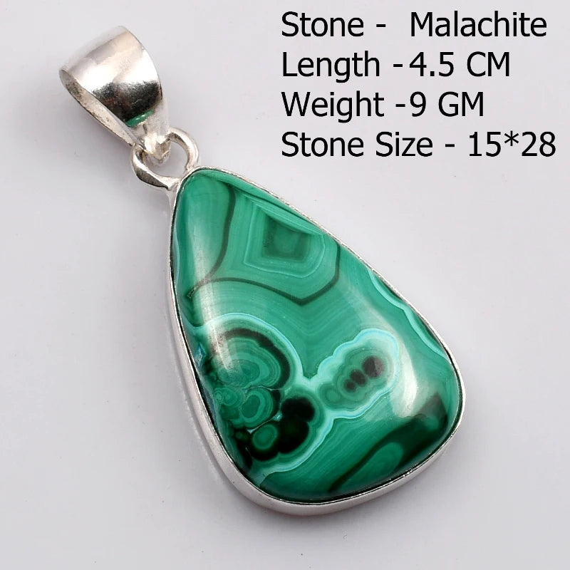 Pendentif en Malachite véritable, bijoux cadeau pour femmes