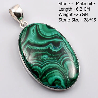 Pendentif en Malachite véritable, bijoux cadeau pour femmes