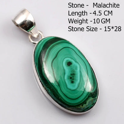 Pendentif en Malachite véritable, bijoux cadeau pour femmes