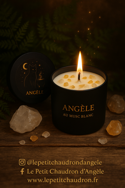 Bougie artisanale “Angèle”musc blanc