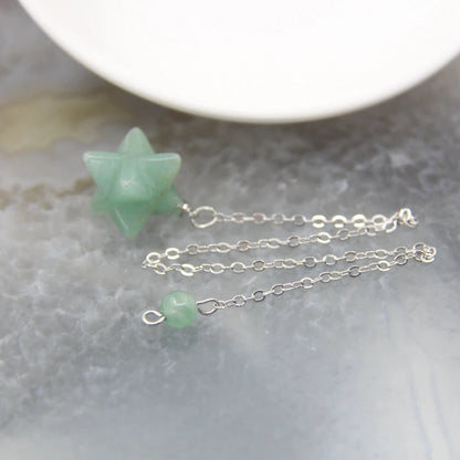 Pendentif Quartz en pierre naturelle pour hommes et femmes, cristal Merkaba, étoile, Onyx, Divination, bijoux tendance