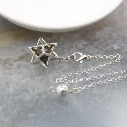 Merkaba-Pendentif en Pierre Naturelle pour Homme et Femme, Pendule en Clip Blanc, Howlite, Hématite, Hexagramme, Colliers de la raq, Bijoux de Cheminée