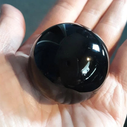 Sphère d'obsidienne noire naturelle asiatique 20-60mm, boule magique en cristal de Quartz, pierre de roche Reiki de guérison, objets de collection sans Base