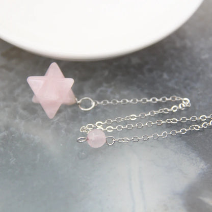 Pendentif Quartz en pierre naturelle pour hommes et femmes, cristal Merkaba, étoile, Onyx, Divination, bijoux tendance