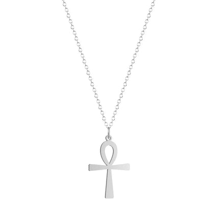 Kinitial nouveau CZ oeil d'horus egypte Protection pendentif à breloque Ankh croix collier religieux pour les femmes colliers ras du cou bijoux