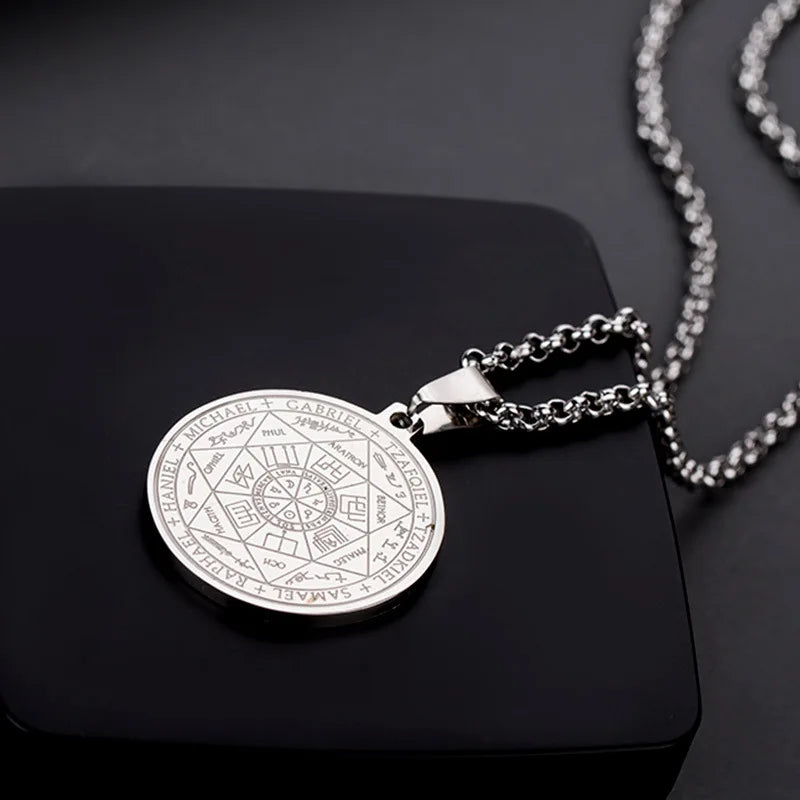 Metatron Cube sept archange pendentif géométrie sacrée sceau de Salomon pendentif Tetragrammaton hommes anges Sigil Talisman collier