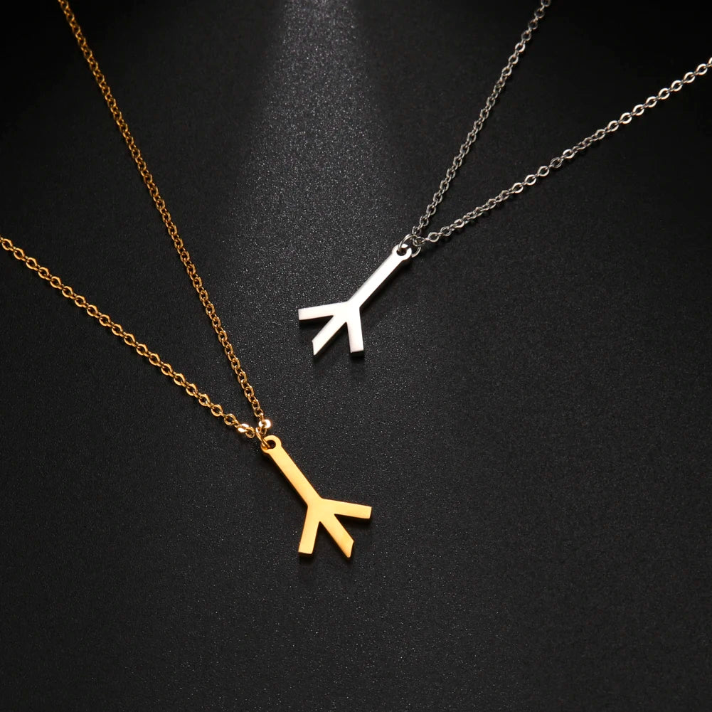 LIKGREAT Algiz Rune pendentif collier amulette nordique amitié païenne et Protection Talisman bijoux en acier inoxydable