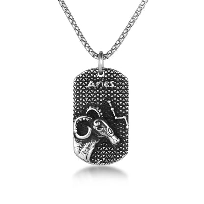 Collier Constellation Zodiac STRATravelling pour Homme, Acier Inoxydable, Bijoux à la Mode, Bélier Terminé, Vierge, Vèbre, Scorpion, 12 Styles