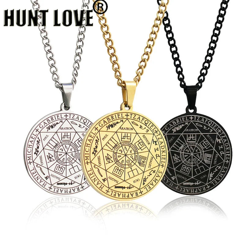 Metatron Cube sept archange pendentif géométrie sacrée sceau de Salomon pendentif Tetragrammaton hommes anges Sigil Talisman collier