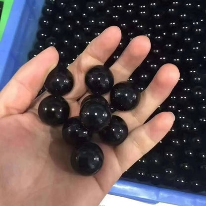 Sphère d'obsidienne noire naturelle asiatique 20-60mm, boule magique en cristal de Quartz, pierre de roche Reiki de guérison, objets de collection sans Base