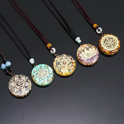 Orgonite pendentif collier Metatron Cube résine pendentif cosmique guérison cristal géométrie sacrée Chakra collier méditation bijoux