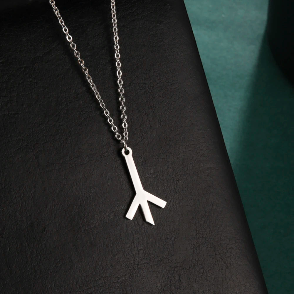 LIKGREAT Algiz Rune pendentif collier amulette nordique amitié païenne et Protection Talisman bijoux en acier inoxydable