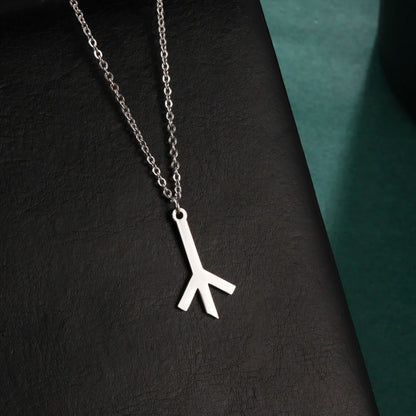 LIKGREAT Algiz Rune pendentif collier amulette nordique amitié païenne et Protection Talisman bijoux en acier inoxydable