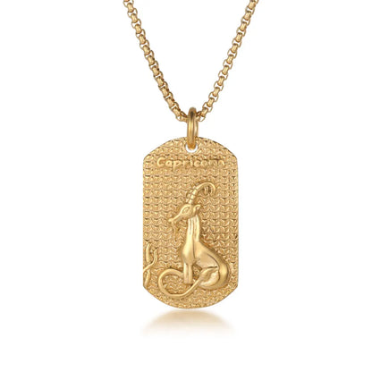 Collier Constellation Zodiac STRATravelling pour Homme, Acier Inoxydable, Bijoux à la Mode, Bélier Terminé, Vierge, Vèbre, Scorpion, 12 Styles