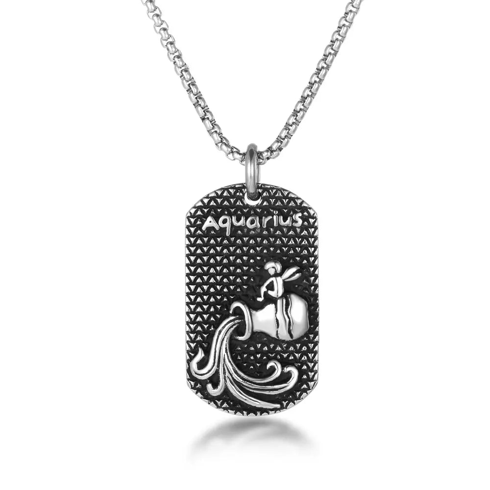 Collier Constellation Zodiac STRATravelling pour Homme, Acier Inoxydable, Bijoux à la Mode, Bélier Terminé, Vierge, Vèbre, Scorpion, 12 Styles