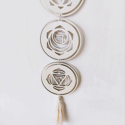 Yoga 7 Chakras bouddhiste Lotus Metatron hexagramme pendentif en bois tapisserie Ojibwe capteur de rêves sorcellerie tenture murale décor