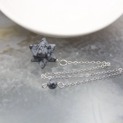 Pendentif Quartz en pierre naturelle pour hommes et femmes, cristal Merkaba, étoile, Onyx, Divination, bijoux tendance