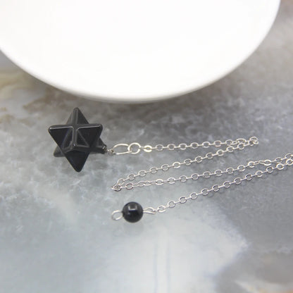 Pendentif Quartz en pierre naturelle pour hommes et femmes, cristal Merkaba, étoile, Onyx, Divination, bijoux tendance