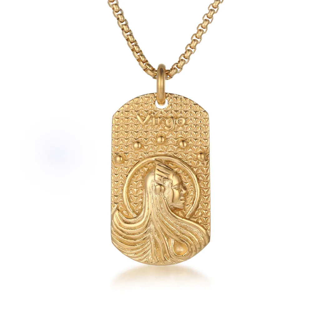 Collier Constellation Zodiac STRATravelling pour Homme, Acier Inoxydable, Bijoux à la Mode, Bélier Terminé, Vierge, Vèbre, Scorpion, 12 Styles