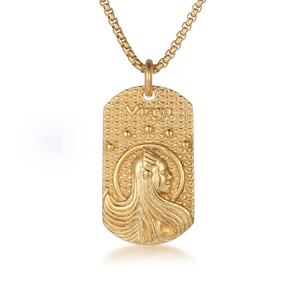 Collier Constellation Zodiac STRATravelling pour Homme, Acier Inoxydable, Bijoux à la Mode, Bélier Terminé, Vierge, Vèbre, Scorpion, 12 Styles