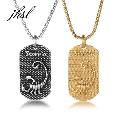 Collier Constellation Zodiac STRATravelling pour Homme, Acier Inoxydable, Bijoux à la Mode, Bélier Terminé, Vierge, Vèbre, Scorpion, 12 Styles